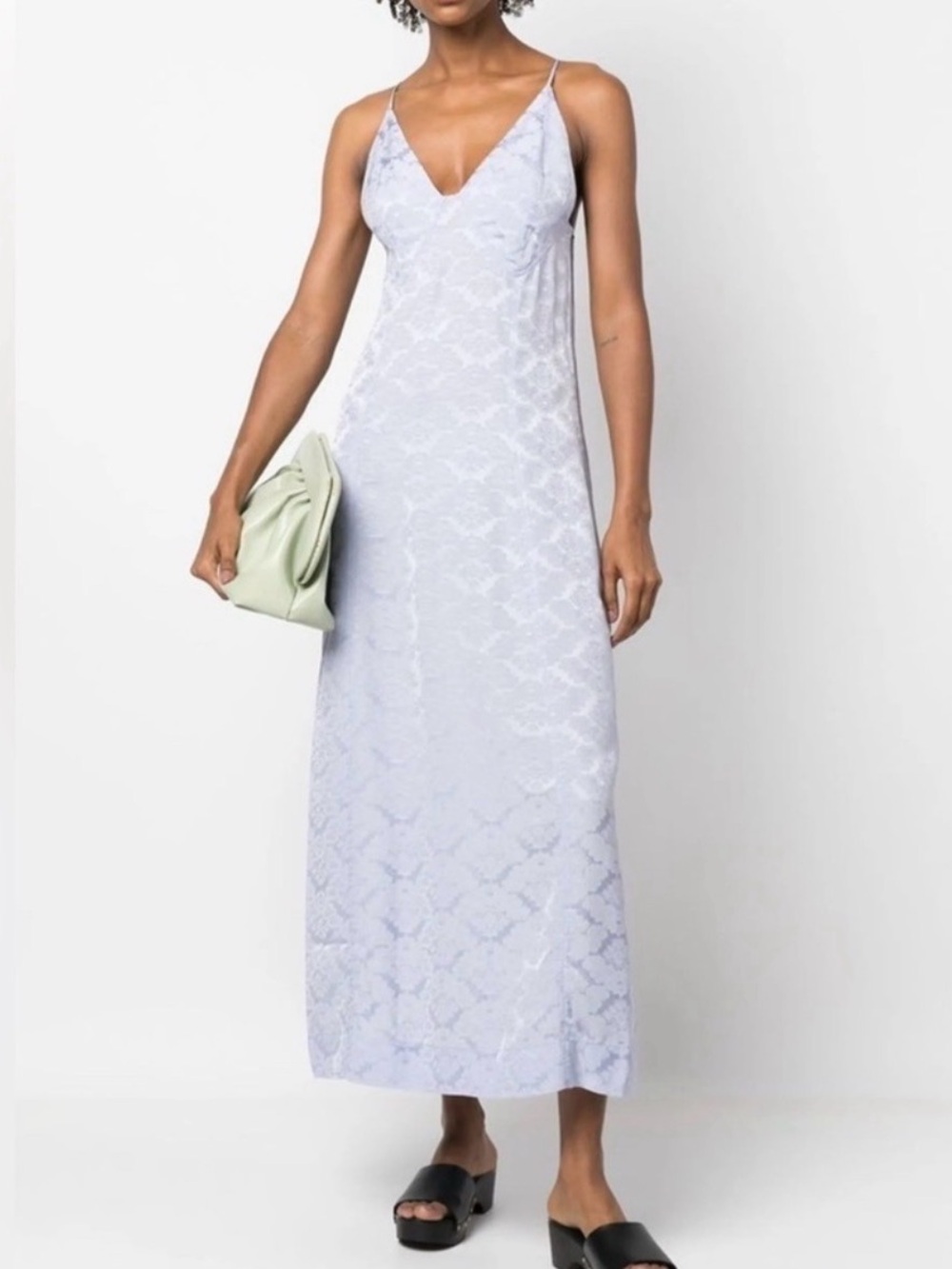 Elegant Light Blue Lace Dress Size 44 EURO- 12US